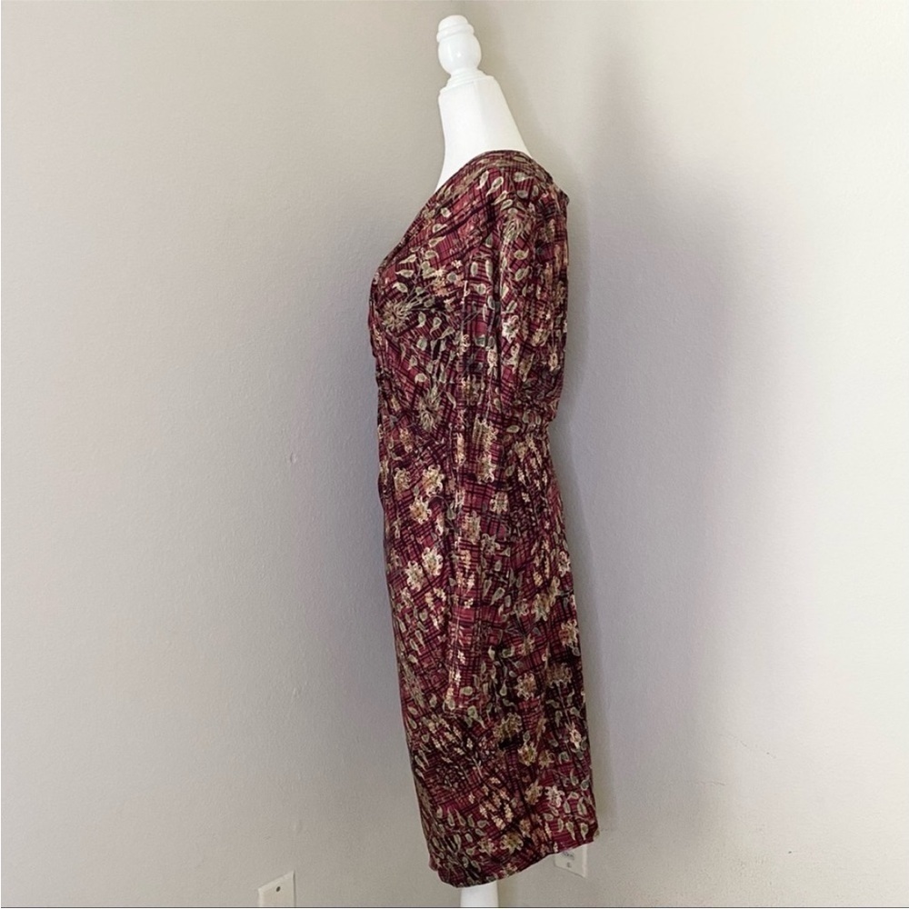 Peruvian Connection Ainsley Long Sleeve Floral Faux Wrap Jersey Dress Size Xs — image 7 of 8